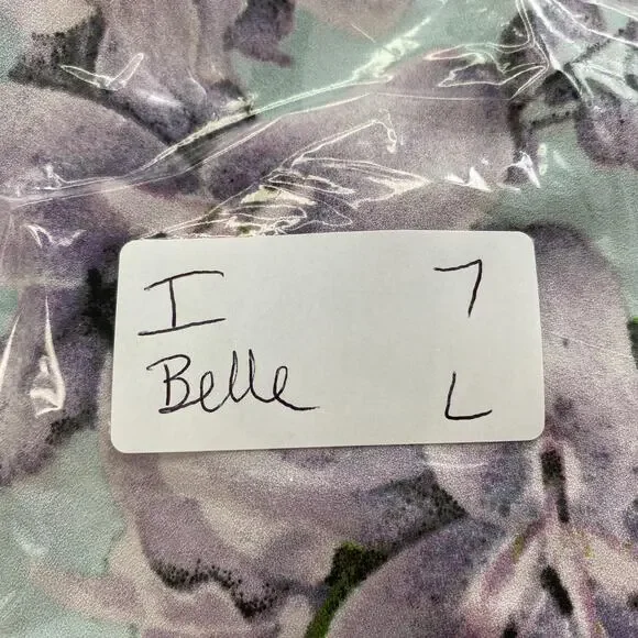 Belle Kim Gravel Top Large Blue Floral Flutter Sleeve Pastel Garden Boho A307916 - Picture 13 of 13